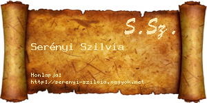 Serényi Szilvia névjegykártya