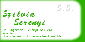 szilvia serenyi business card